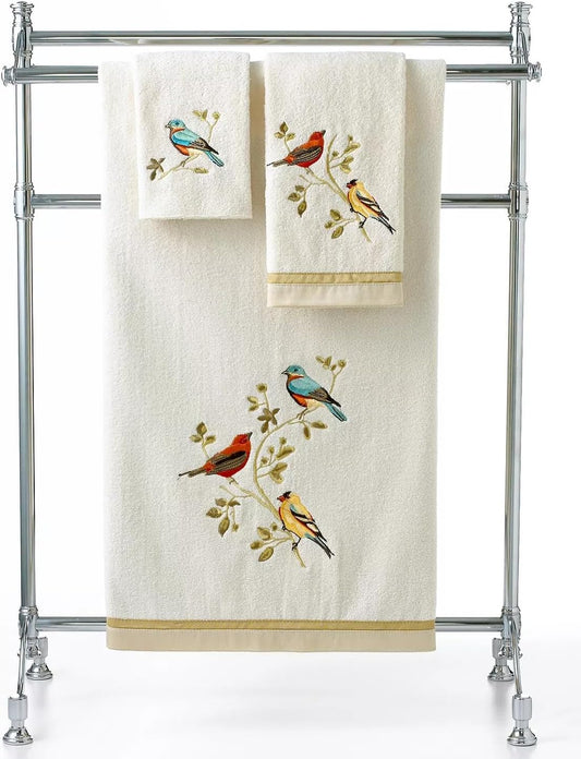 - Washcloth, Soft & Absorbent, Nature Inspired Bathroom Decor (Gilded Birds Collection)